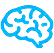 Icon of brain graphic in blue
