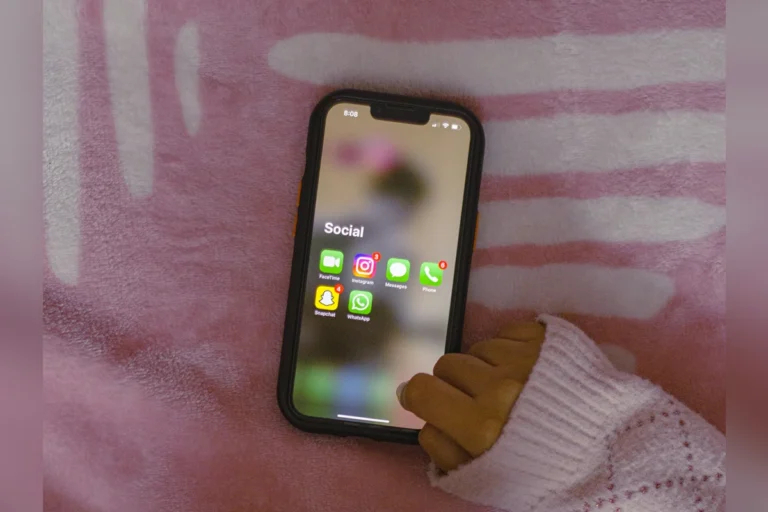 Phone with social media apps presented and notifications