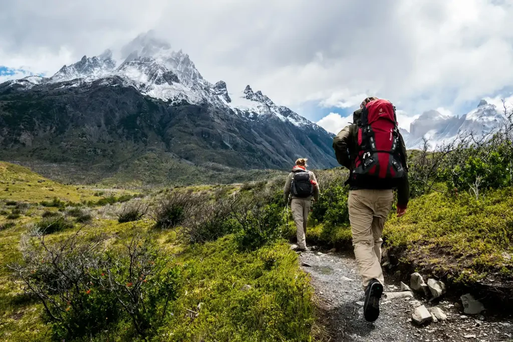 Image of two people hiking